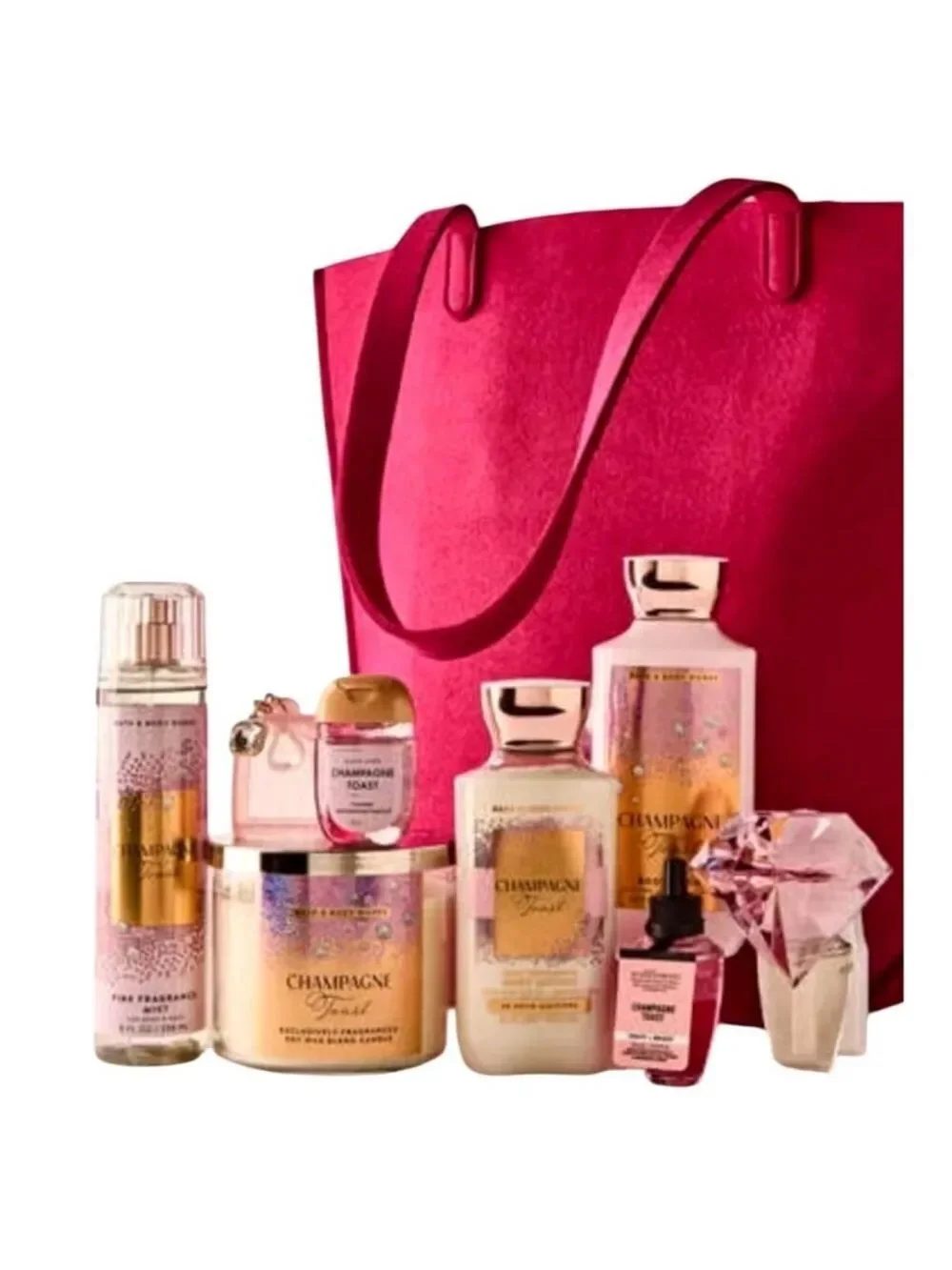 2025 kit with tote Champagne Toast NEW 9 items Bath & Body Works